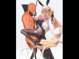 rupee (rabbit deluxe) - bunny girl; bbc; interracial; 3d sex porno hentai; (by @blackcat0233) [goddess of victory: nikke]